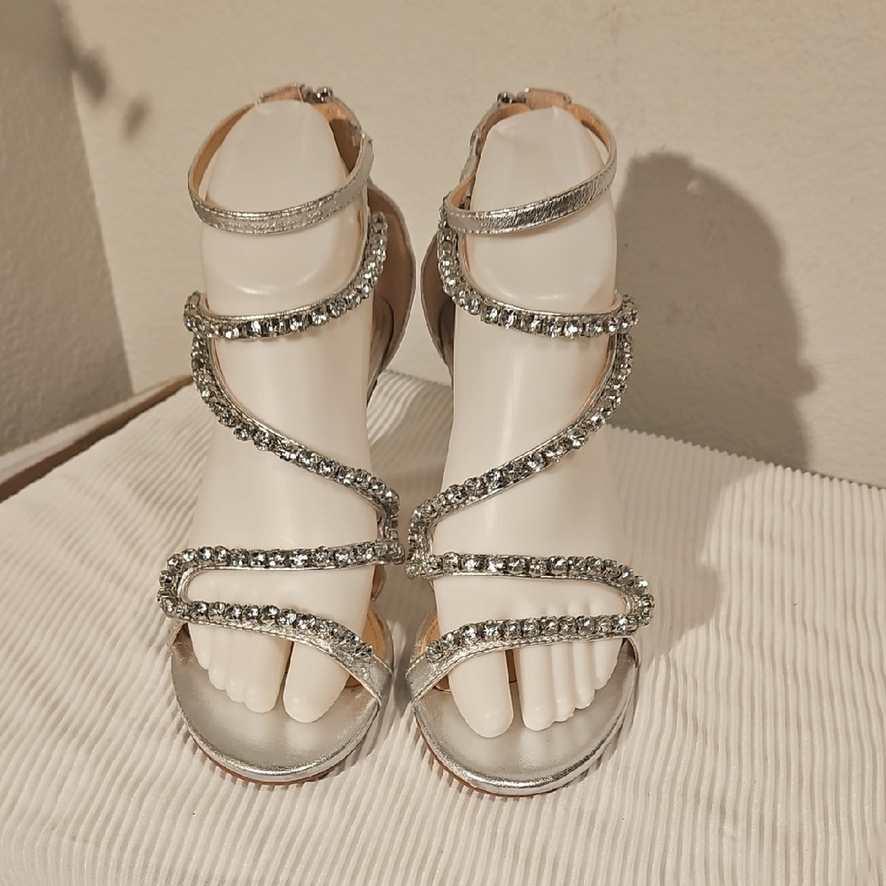 Jewel Silver Strappy Sandals